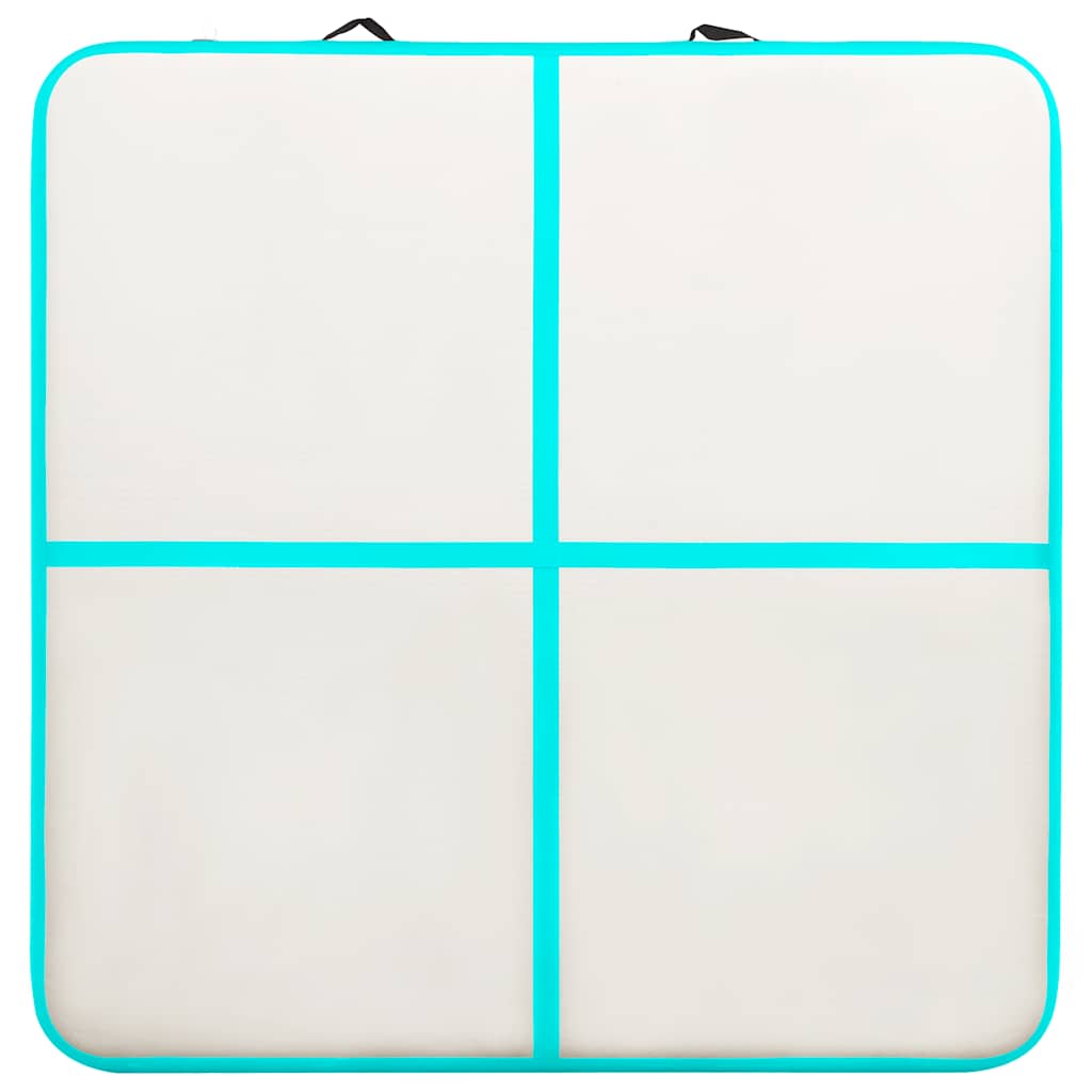 vidaXL Στρώμα Ενόργανης Φουσκωτό Πράσινο 200x200x20 εκ. PVC με Τρόμπα