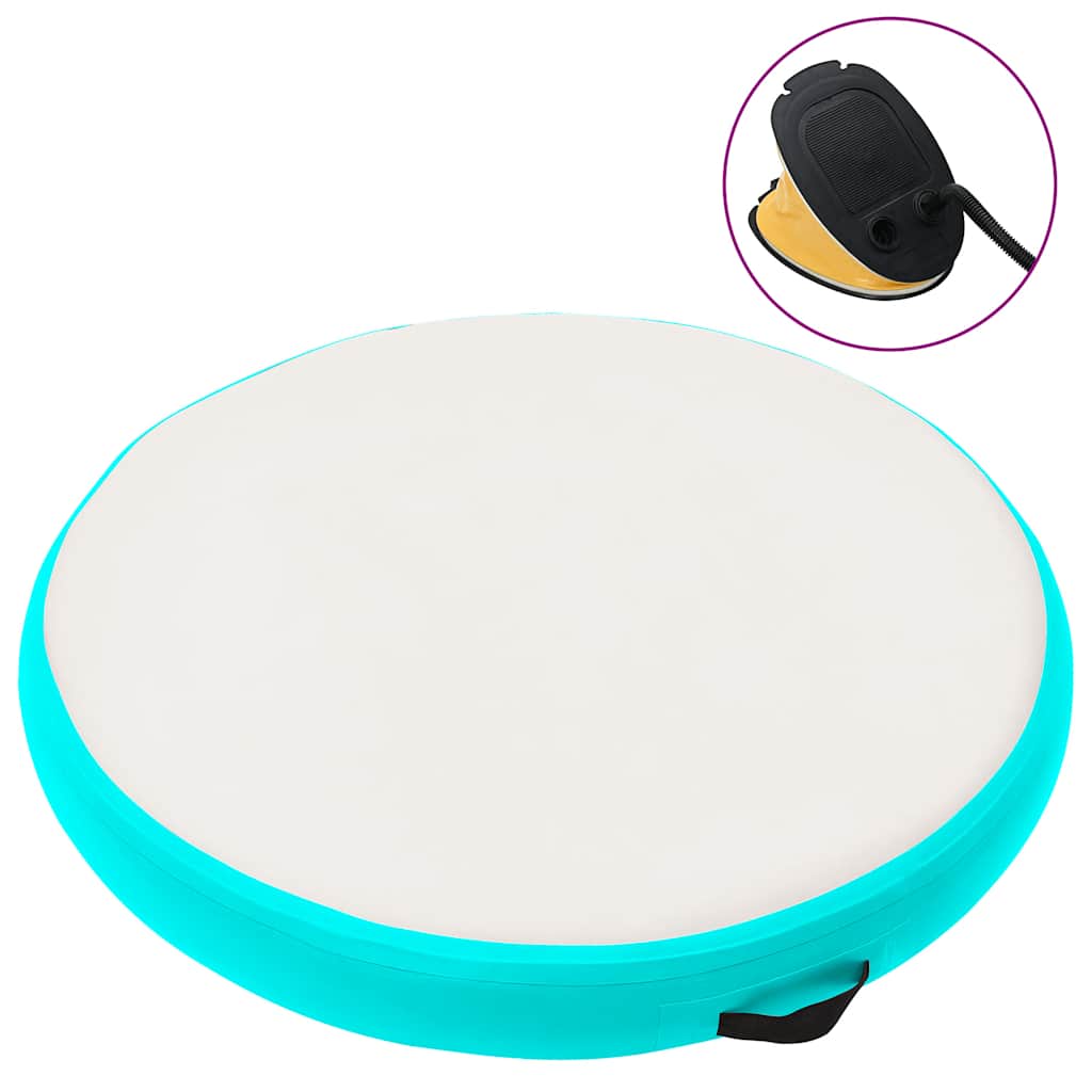 vidaXL Στρώμα Γυμναστικής Φουσκωτό Πράσινο 100x100x10 εκ. PVC & Τρόμπα