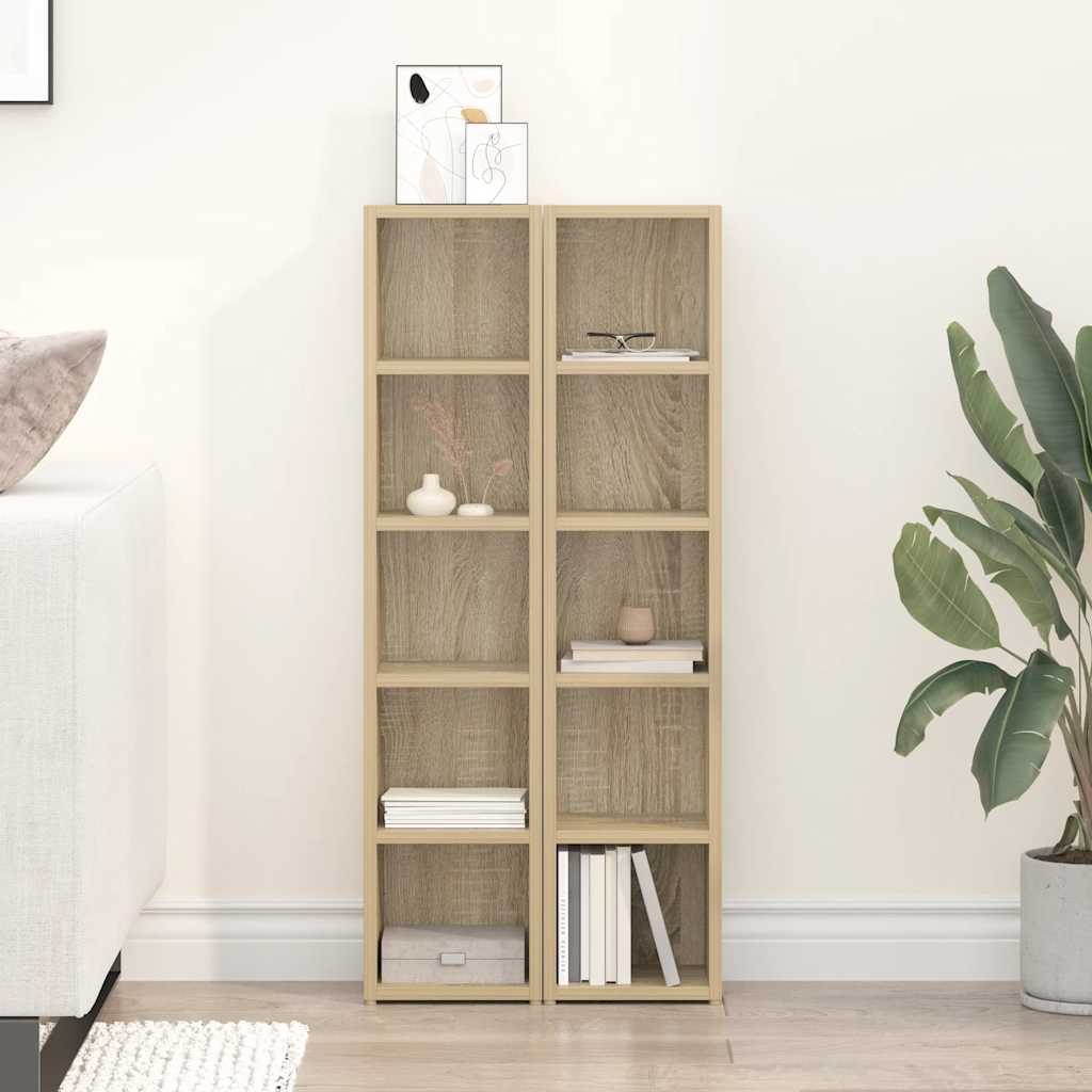 vidaXL Έπιπλα για CD 2 τεμ. Sonoma Δρυς 21x16x93,5 εκ. από Μοριοσανίδα