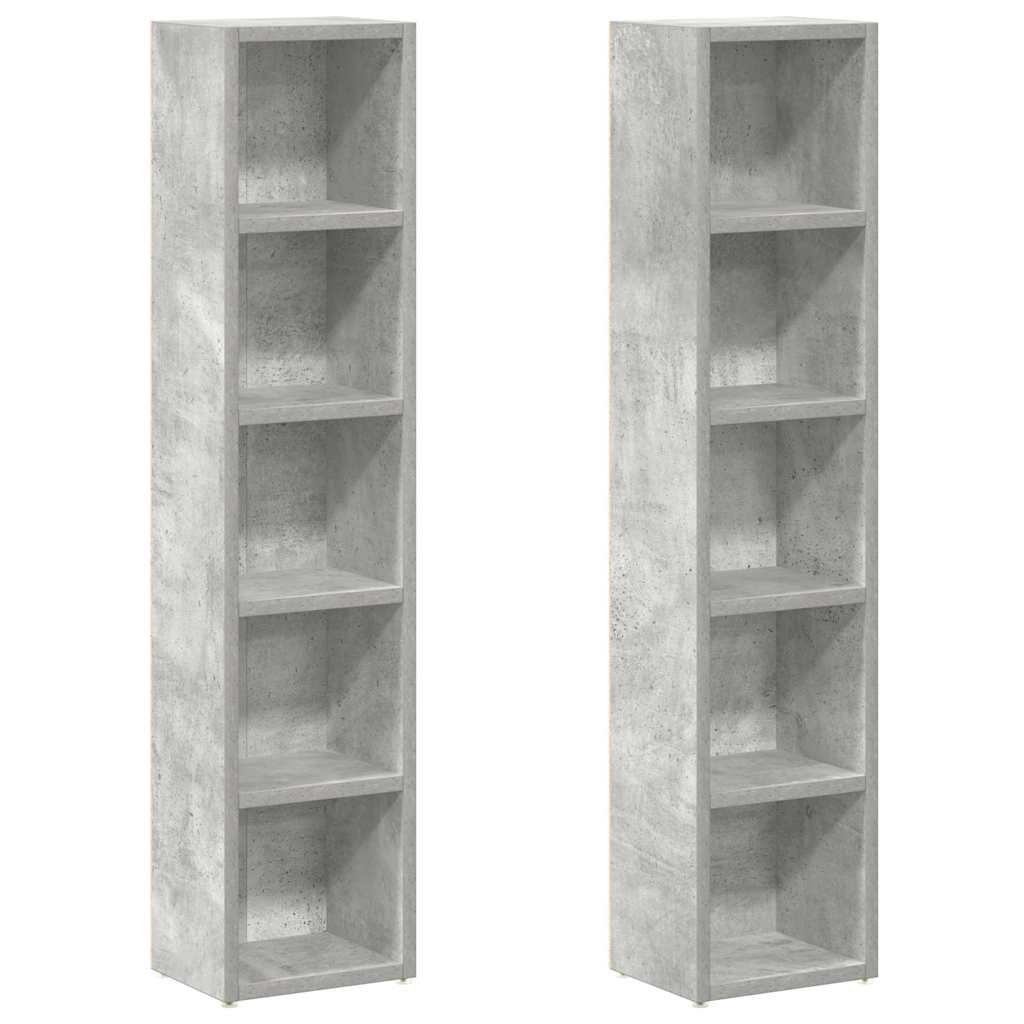 vidaXL Έπιπλα CD 2 τεμ. Γκρι Σκυροδέματος 21x16x93,5 εκ. Μοριοσανίδα