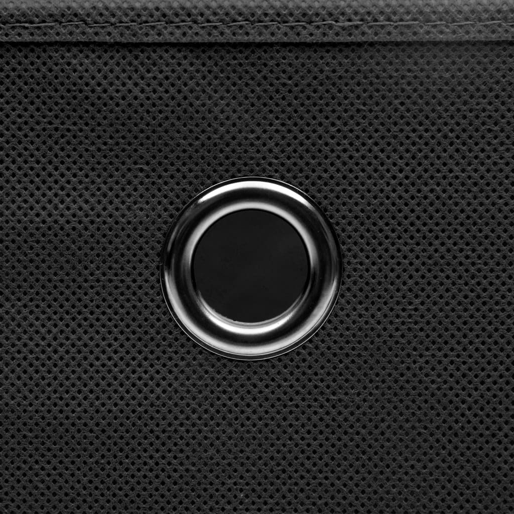 vidaXL Κουτιά Αποθήκευσης με Καπάκια 10 τεμ. Μαύρα 28 x 28 x 28 εκ.