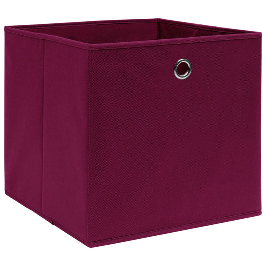 vidaXL Κουτιά Αποθήκευσης 10τεμ Σκ Κόκκινα 28x28x28εκ Ύφασμα Non-woven