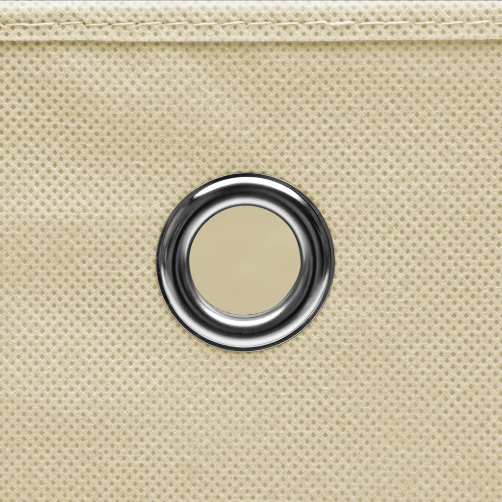 vidaXL Κουτιά Αποθήκευσης με Καπάκια 10 τεμ. Κρεμ 28 x 28 x 28 εκ.