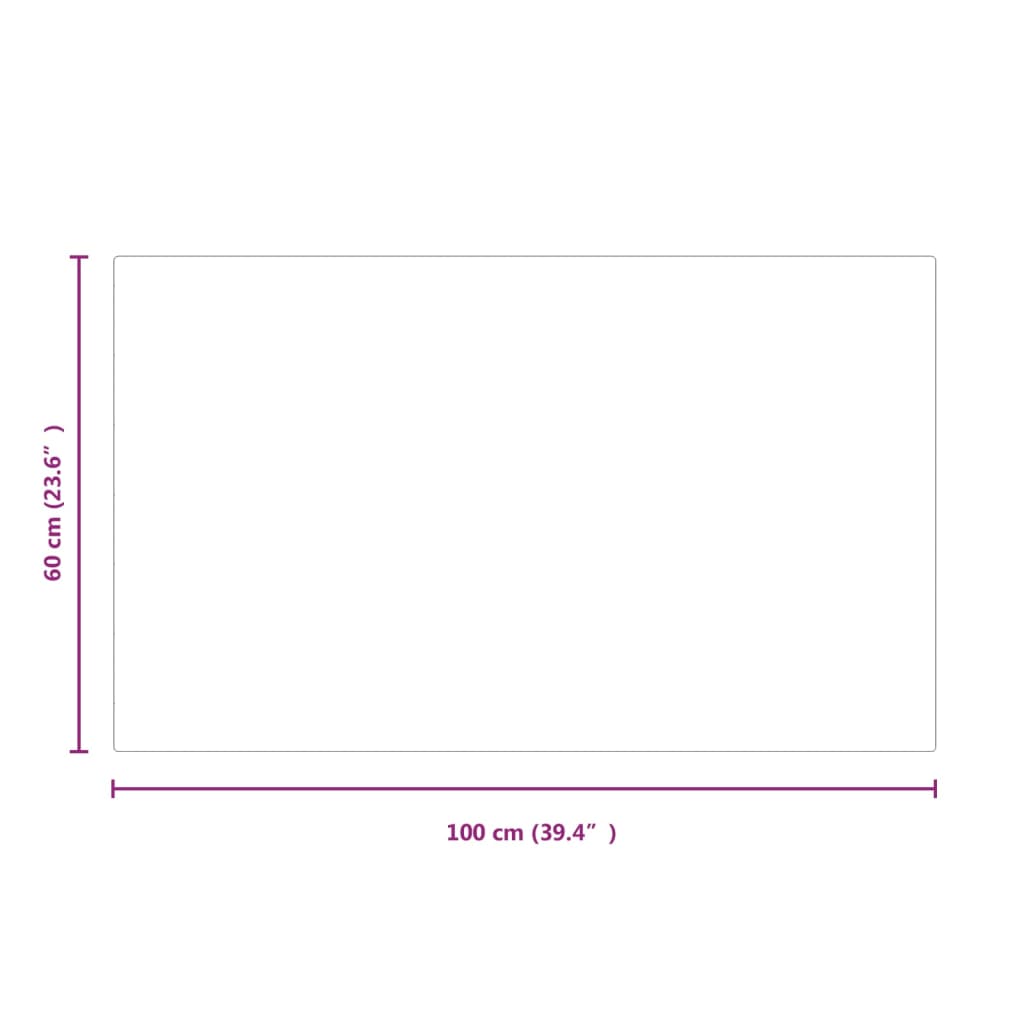 vidaXL Πλάκα Τζακιού Ορθογώνια 100 x 60 εκ. Γυάλινη