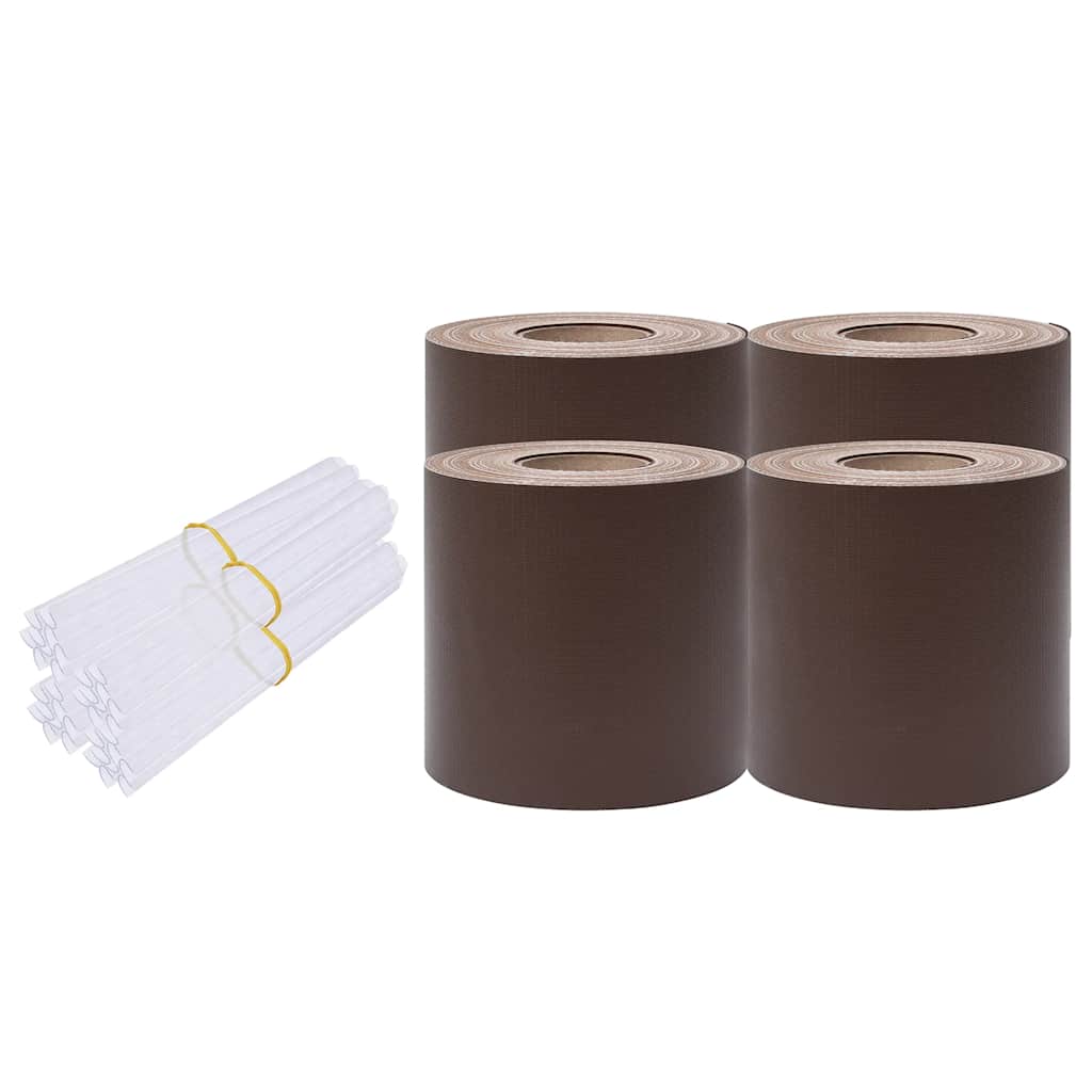 vidaXL Περιφράξεις Προστατευτικές 4 τεμ. Καφέ 35 x 0,19 μ. από PVC