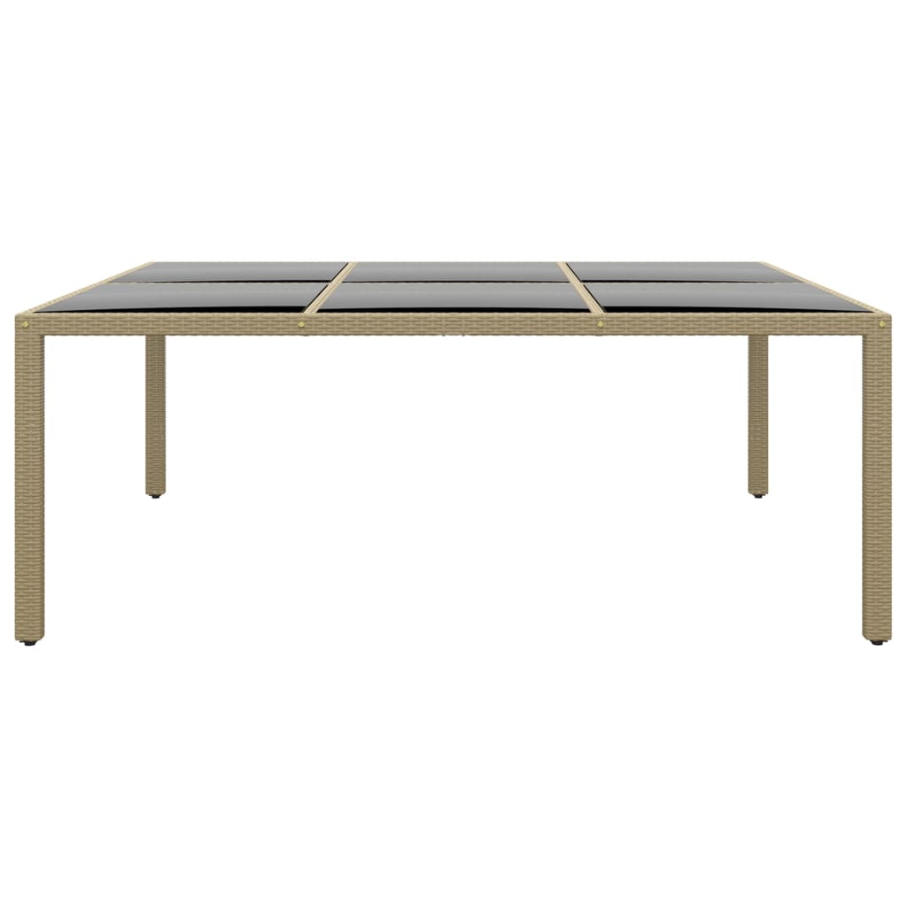 vidaXL Τραπέζι Κήπου Μπεζ 200x150x75 εκ. Ψημένο Γυαλί/Συνθετικό Ρατάν