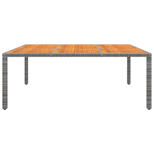 vidaXL Τραπέζι Κήπου Γκρι 200x150x75 εκ. Συνθετικό Ρατάν/Ξύλο Ακακίας