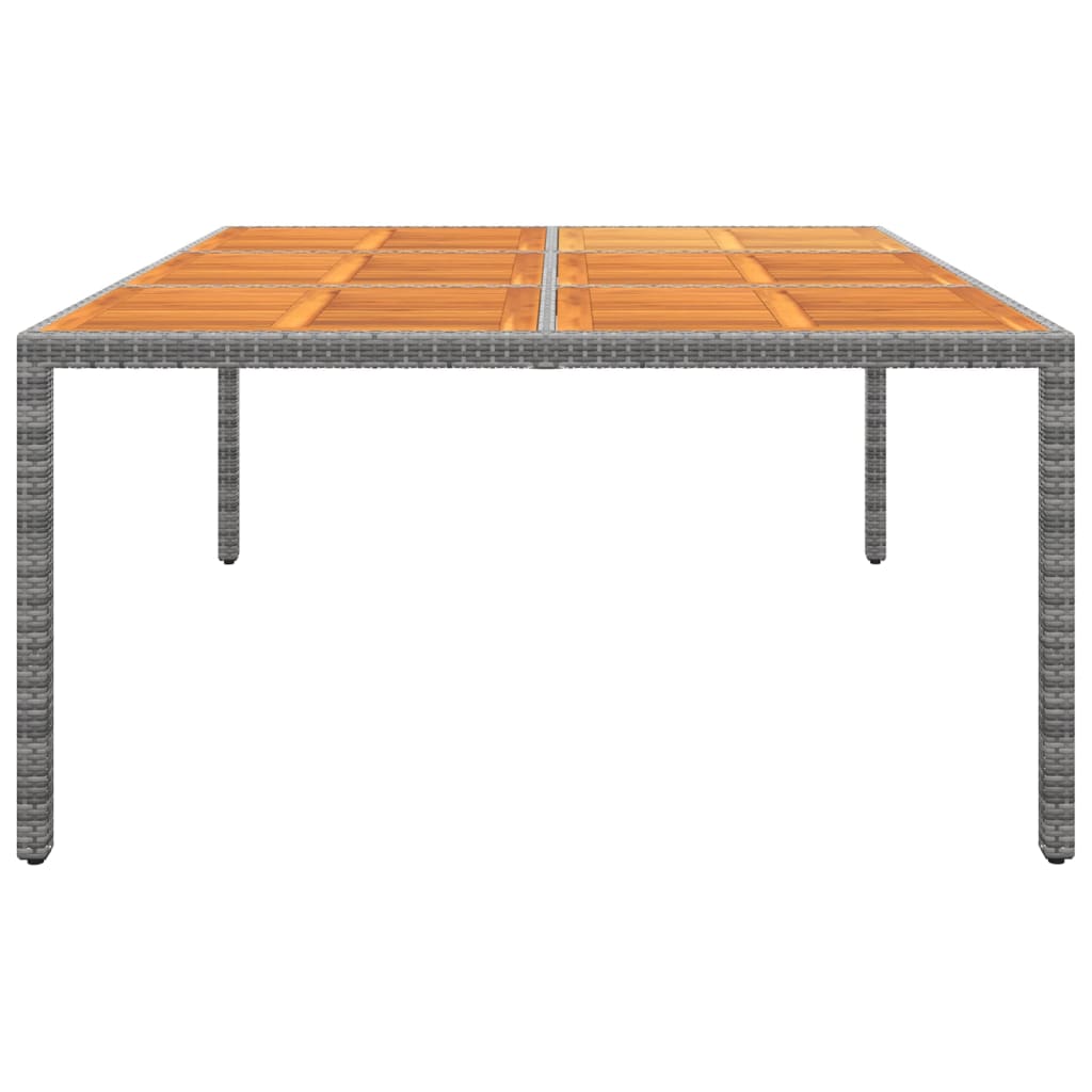 vidaXL Τραπέζι Κήπου Γκρι 200x150x75 εκ. Συνθετικό Ρατάν/Ξύλο Ακακίας