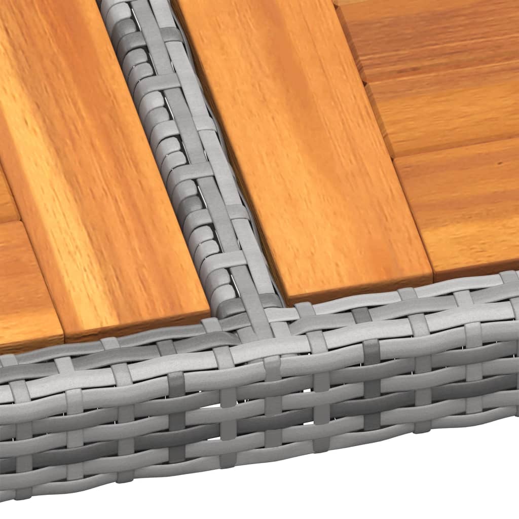 vidaXL Τραπέζι Κήπου Γκρι 200x150x75 εκ. Συνθετικό Ρατάν/Ξύλο Ακακίας