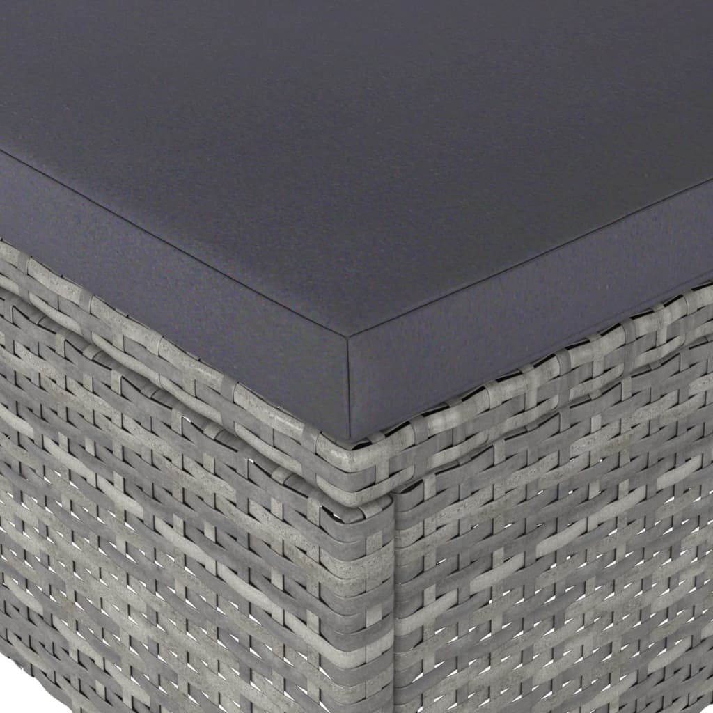 vidaXL Καρέκλες και Σκαμπό Κήπου Σετ 4 Τεμαχίων Γκρι Συνθετικό Ρατάν