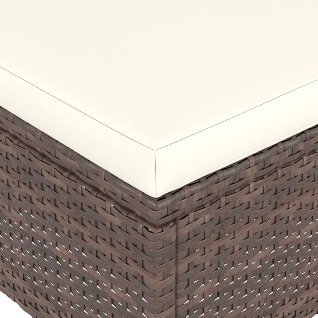 vidaXL Καρέκλα και Σκαμπό Κήπου Σετ 4 Τεμαχίων Καφέ Συνθετικό Ρατάν