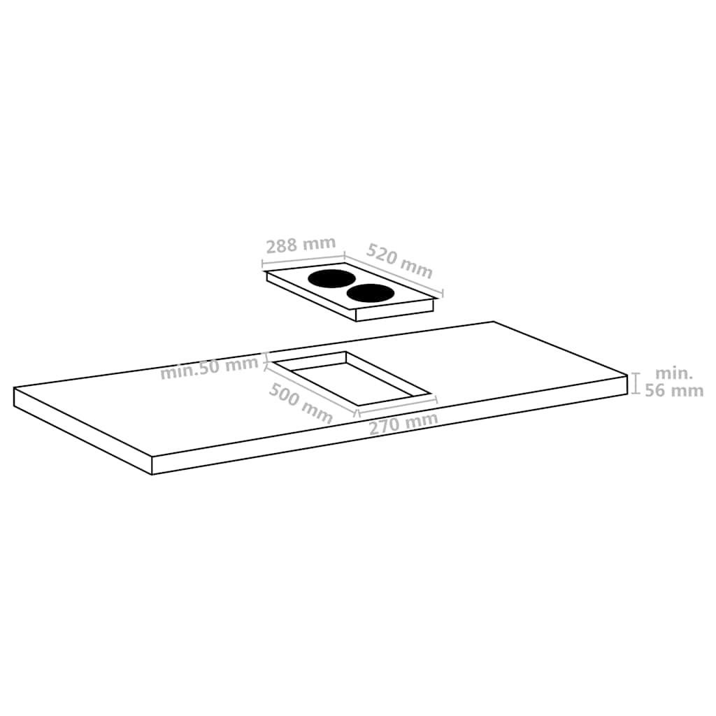 vidaXL Εστία Επαγωγική με 2 Ευέλικτες Ζώνες και Πλήκτρα Αφής 3500 W