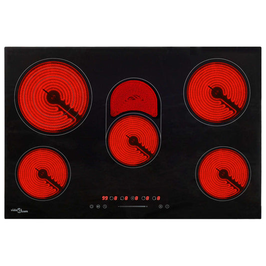 vidaXL Εστία Κεραμική με 5 Εστίες και Πλήκτρα Αφής 90 εκ. 8500 W