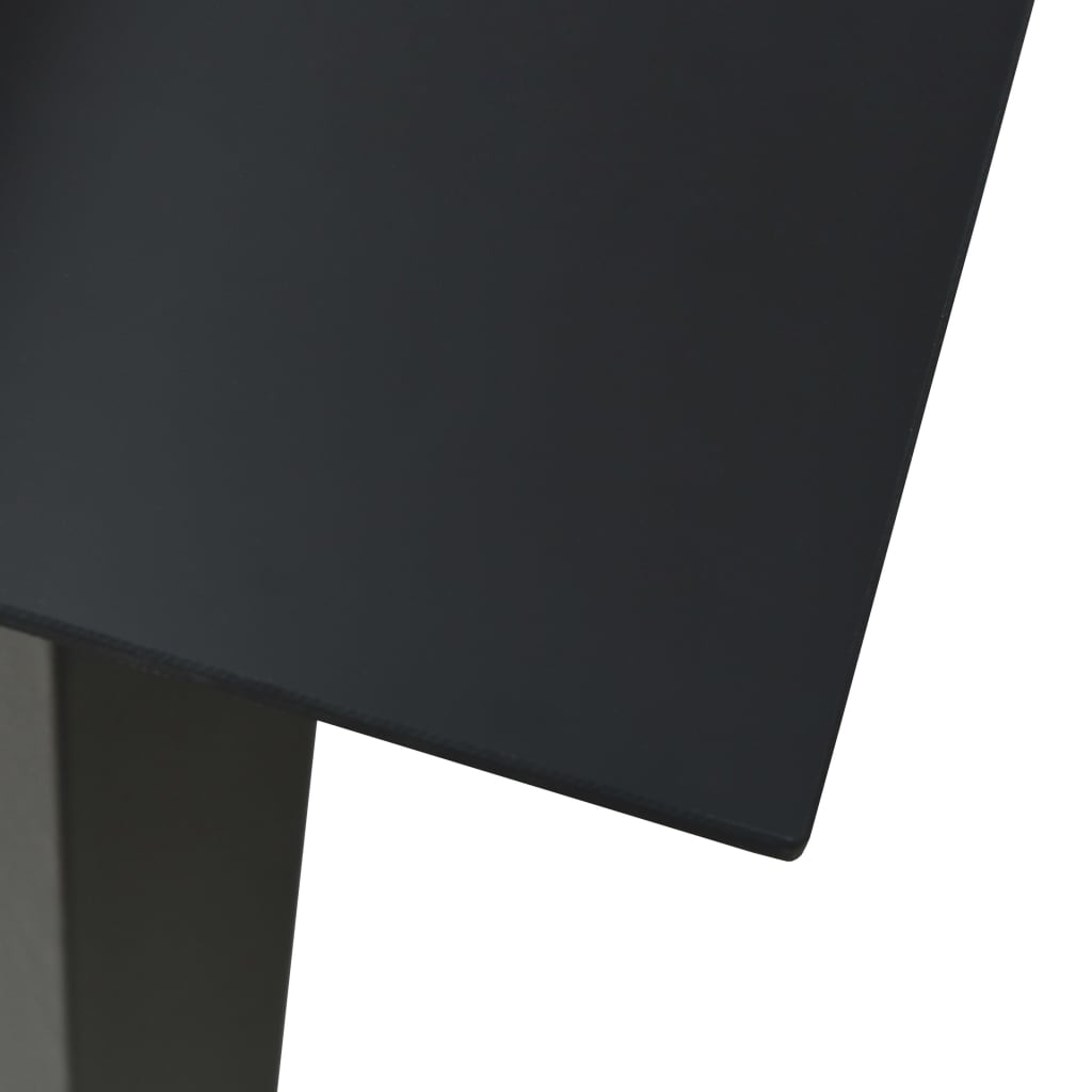 vidaXL Τραπεζαρία Κήπου Μαύρη 150 x 80 x 74 εκ. από Ατσάλι / Γυαλί