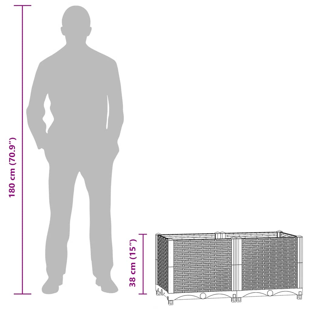 vidaXL Ζαρντινιέρα 80 x 40 x 38 εκ. από Πολυπροπυλένιο
