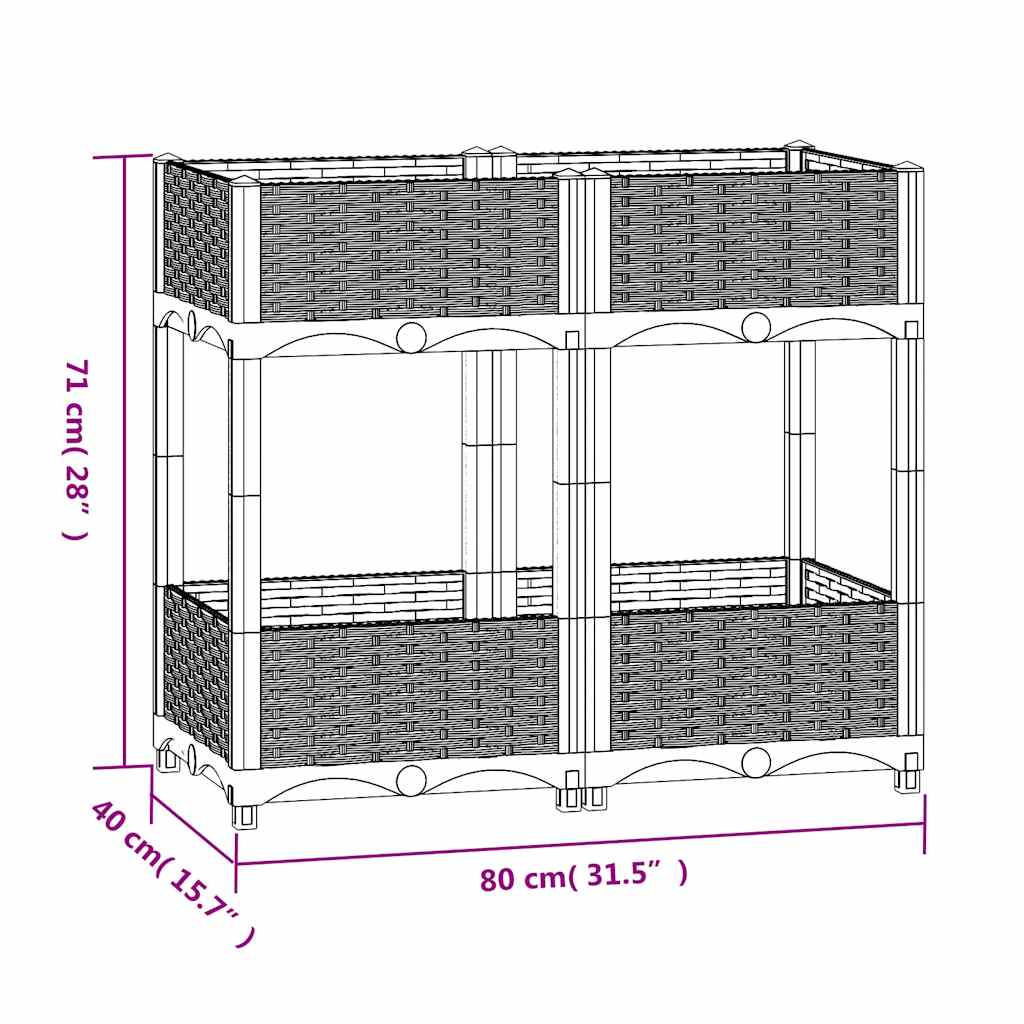 vidaXL Ζαρντινιέρα 80 x 40 x 71 εκ. από Πολυπροπυλένιο