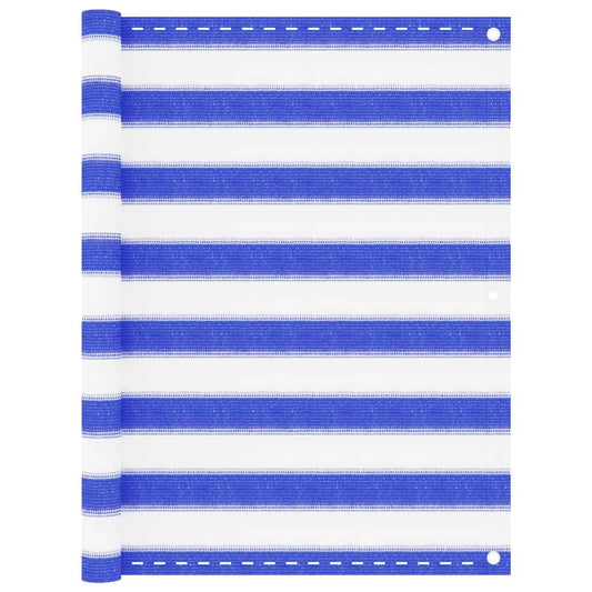 vidaXL Διαχωριστικό Βεράντας Μπλε / Λευκό 90x400 εκ. από HDPE