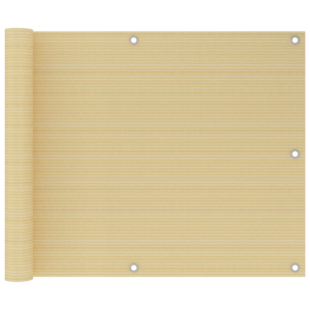 vidaXL Διαχωριστικό Βεράντας Μπεζ 75 x 500 εκ. από HDPE