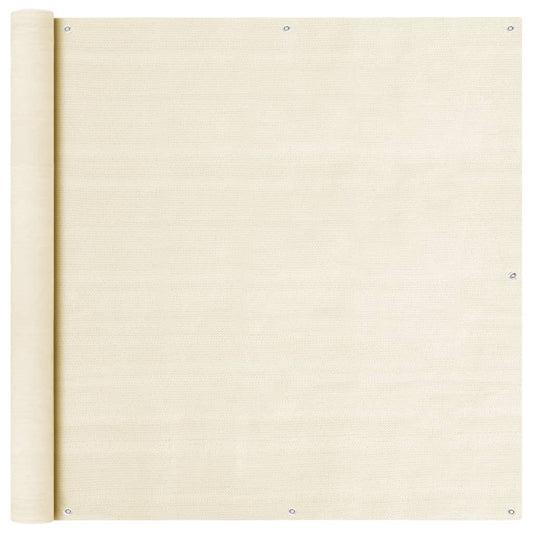 vidaXL Διαχωριστικό Βεράντας Κρεμ 120 x 300 εκ. από HDPE