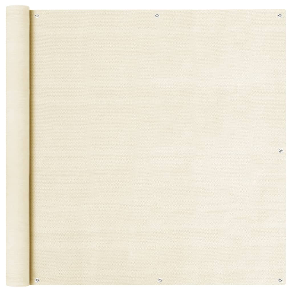 vidaXL Διαχωριστικό Βεράντας Κρεμ 120 x 600 εκ. από HDPE