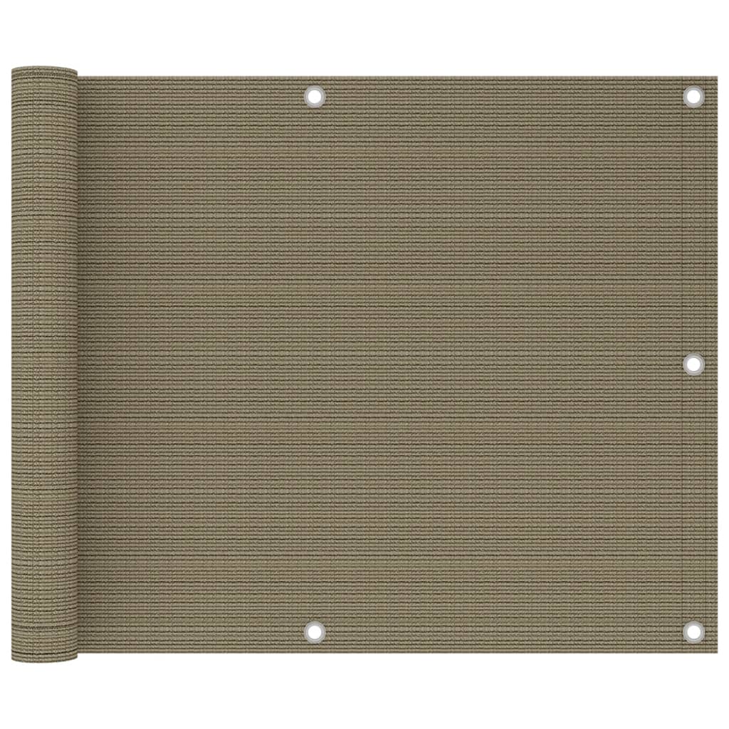vidaXL Διαχωριστικό Βεράντας Taupe 75 x 500 εκ. από HDPE