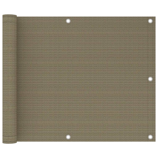 vidaXL Διαχωριστικό Βεράντας Taupe 75 x 500 εκ. από HDPE