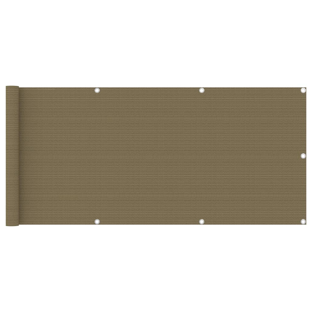 vidaXL Διαχωριστικό Βεράντας Taupe 75 x 600 εκ. από HDPE