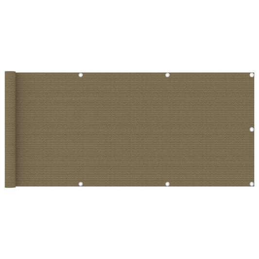 vidaXL Διαχωριστικό Βεράντας Taupe 75 x 600 εκ. από HDPE