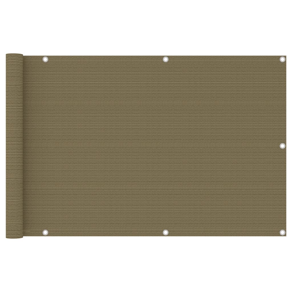 vidaXL Διαχωριστικό Βεράντας Taupe 90 x 400 εκ. από HDPE
