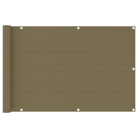 vidaXL Διαχωριστικό Βεράντας Taupe 90 x 400 εκ. από HDPE