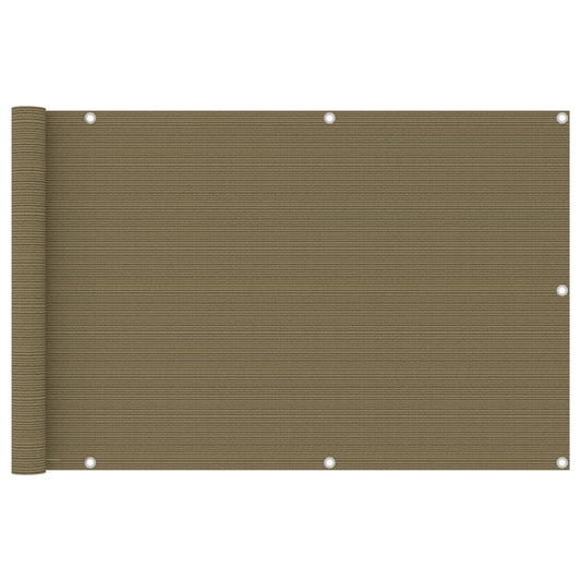 vidaXL Διαχωριστικό Βεράντας Taupe 90 x 500 εκ. από HDPE