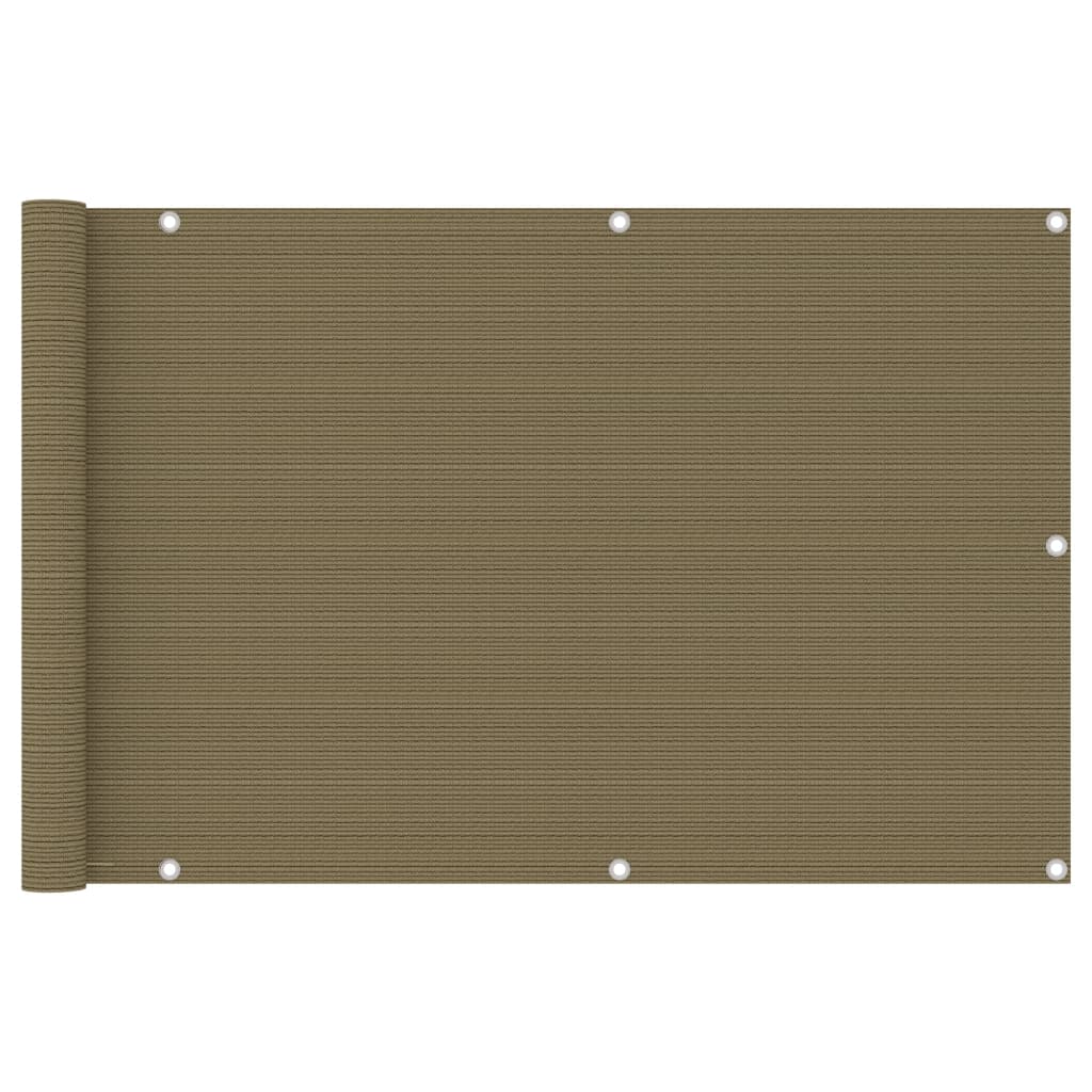 vidaXL Διαχωριστικό Βεράντας Taupe 90 x 600 εκ. από HDPE