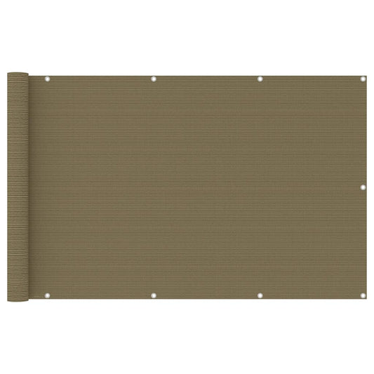 vidaXL Διαχωριστικό Βεράντας Taupe 120 x 400 εκ. από HDPE