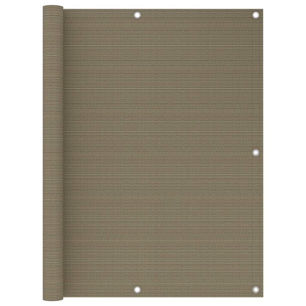 vidaXL Διαχωριστικό Βεράντας Taupe 120 x 600 εκ. από HDPE