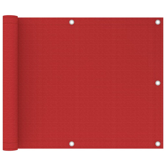 vidaXL Διαχωριστικό Βεράντας Κόκκινο 75 x 300 εκ. από HDPE
