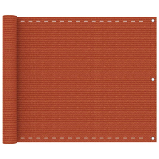 vidaXL Διαχωριστικό Βεράντας Πορτοκαλί 75 x 400 εκ. από HDPE