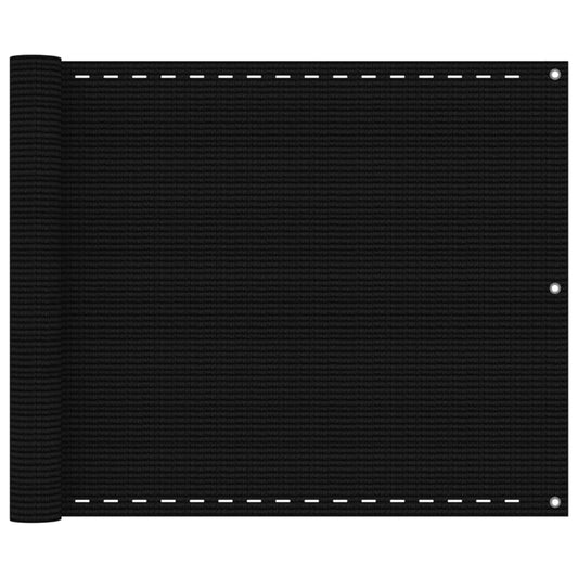 vidaXL Διαχωριστικό Βεράντας Μαύρο 75x400 εκ. από HDPE