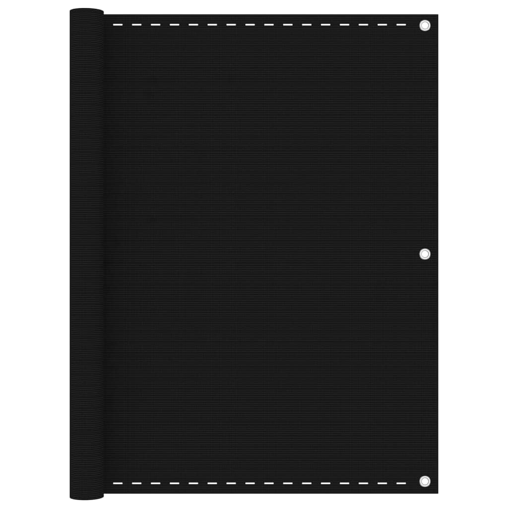 vidaXL Διαχωριστικό Βεράντας Μαύρο 120 x 500 εκ. από HDPE