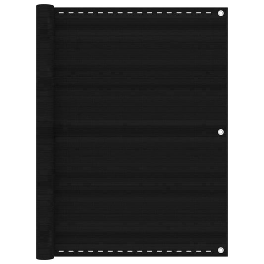 vidaXL Διαχωριστικό Βεράντας Μαύρο 120 x 500 εκ. από HDPE