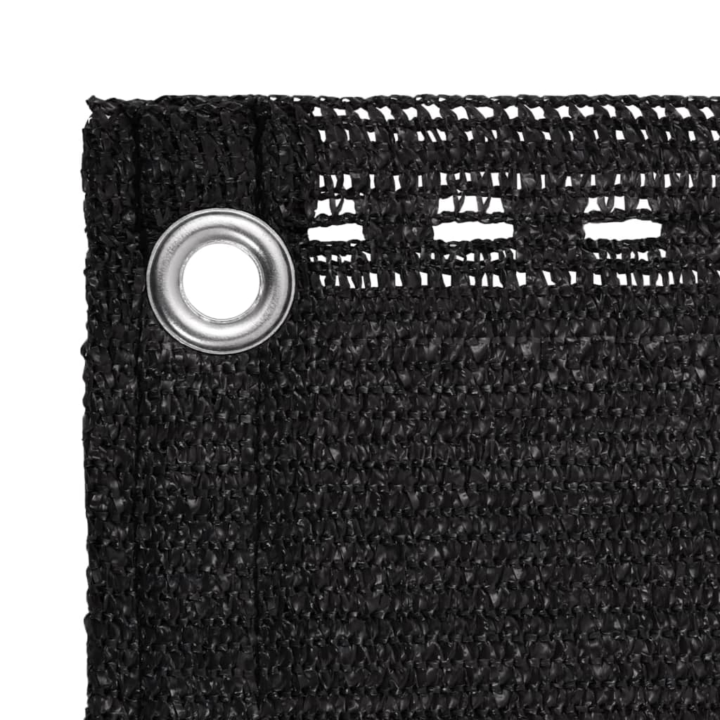 vidaXL Διαχωριστικό Βεράντας Μαύρο 120 x 500 εκ. από HDPE