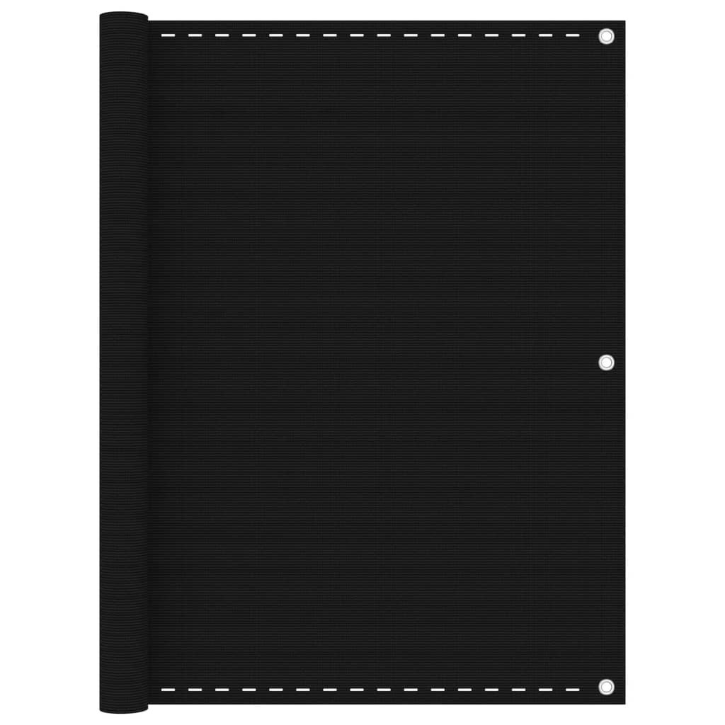 vidaXL Διαχωριστικό Βεράντας Μαύρο 120 x 600 εκ. από HDPE