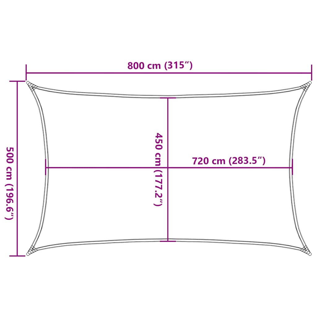 vidaXL Πανί Σκίασης Μπεζ 5 x 8 μ. από HDPE 160 γρ/μ²