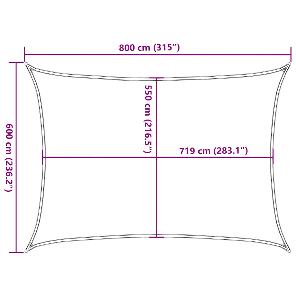 vidaXL Πανί Σκίασης Μπεζ 6 x 8 μ. από HDPE 160 γρ/μ²