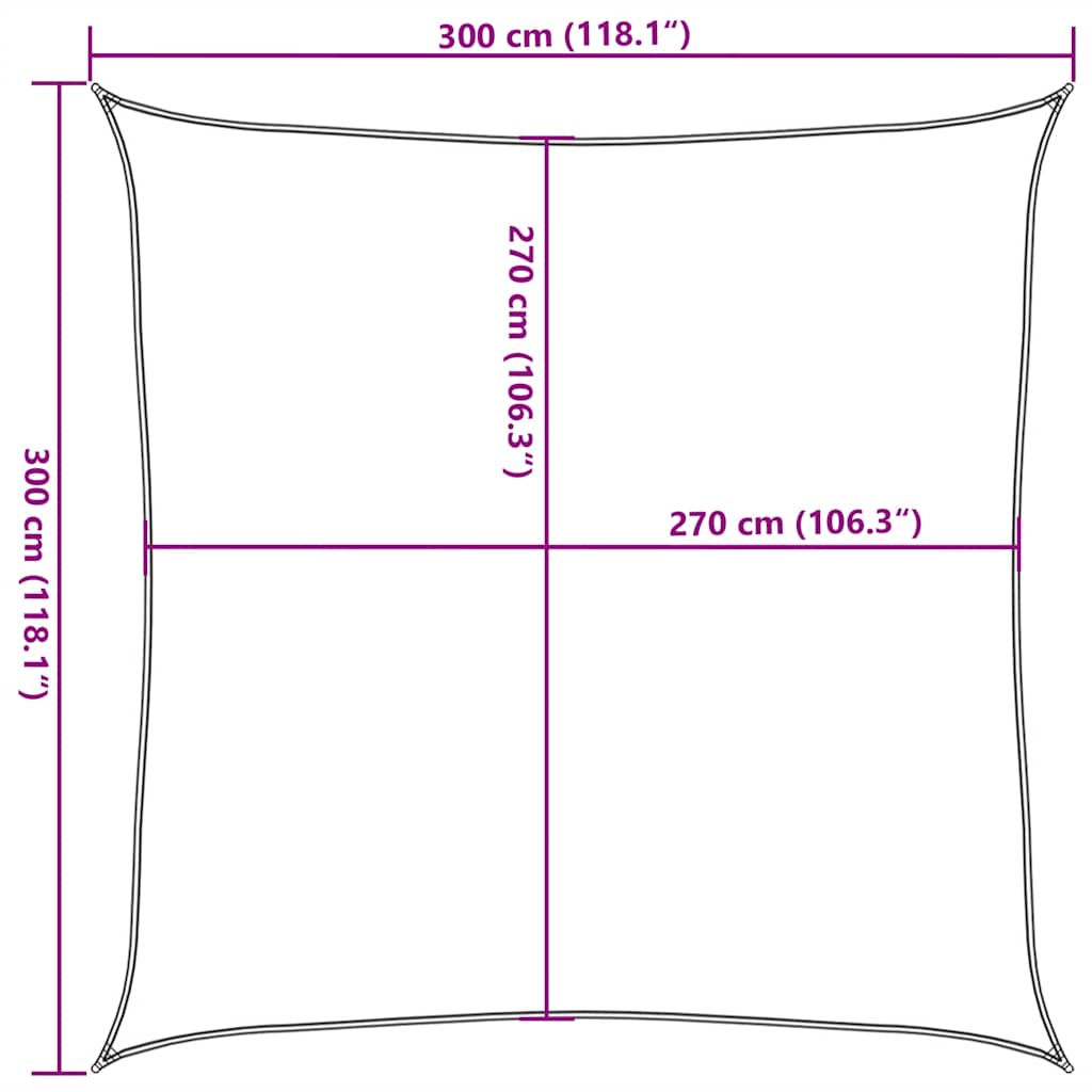 vidaXL Πανί Σκίασης Taupe 3 x 3 μ. από HDPE 160 γρ./μ²
