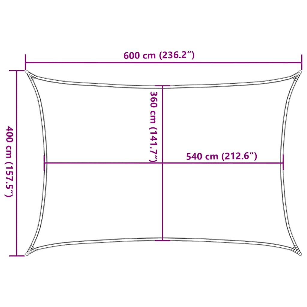 vidaXL Πανί Σκίασης Κόκκινο 4 x 6 μ. από HDPE 160 γρ./μ²