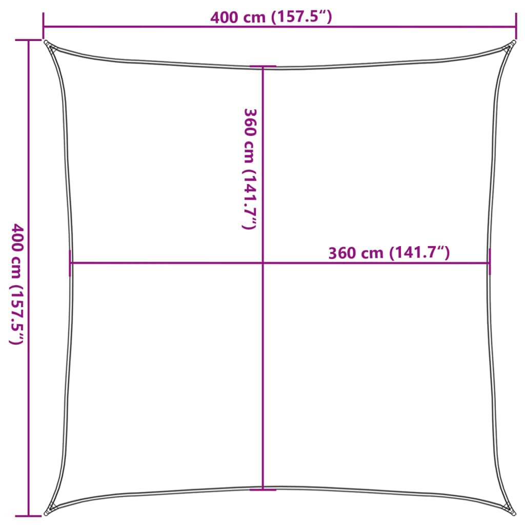vidaXL Πανί Σκίασης Καφέ 4 x 4 μ. από HDPE 160 γρ./μ²