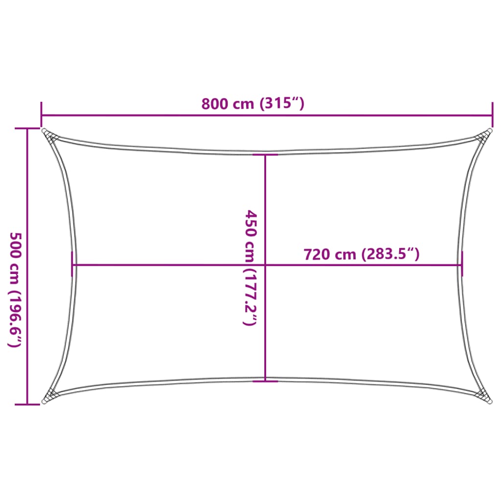 vidaXL Πανί Σκίασης Καφέ 5 x 8 μ. από HDPE 160 γρ/μ²