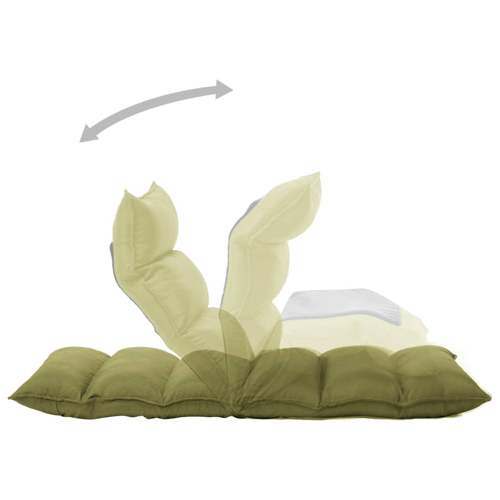 vidaXL Καρέκλα Δαπέδου Πτυσσόμενη Πράσινη Υφασμάτινη