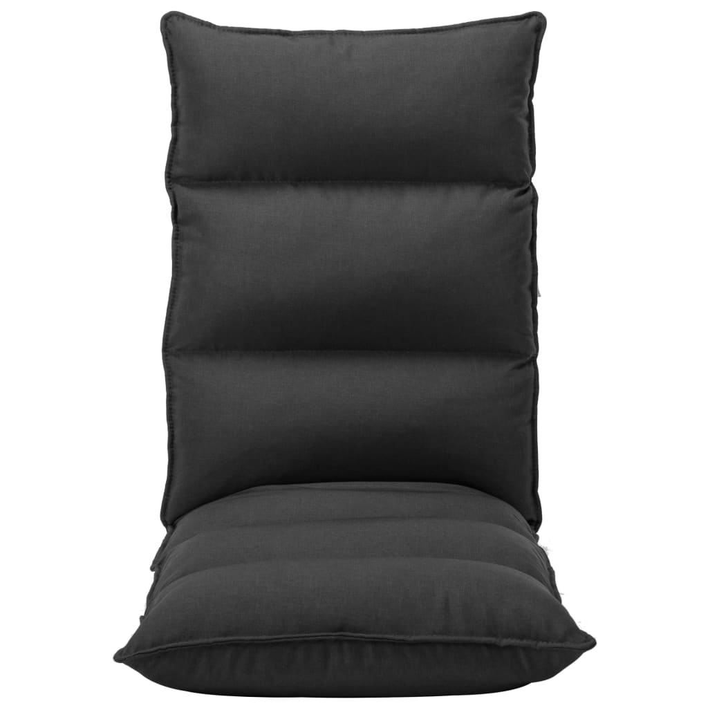 vidaXL Καρέκλα Δαπέδου Πτυσσόμενη Μαύρη Υφασμάτινη