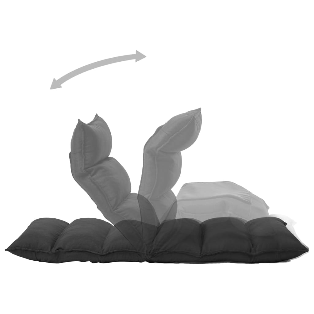 vidaXL Καρέκλα Δαπέδου Πτυσσόμενη Μαύρη Υφασμάτινη